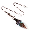 Gemstone & Resin Hexagonal Pointed Dowsing Pendulums PW-WG7D05E-16-1