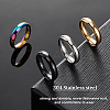 DICOSMETIC 8Pcs 4 Colors 304 Stainless Steel Simple Plain Band Finger Ring for Women RJEW-DC0001-01-5