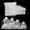 30Pcs 4 Styles Rectangle Organza Bags Jewellery Storage Pouches Wedding Favour Party Mesh Drawstring Gift OP-FS0001-01C-1