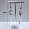 Exaggerated Clear Cubic Zirconia Tassel Dangle Earrings RO8227-1-2