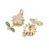 Brass Micro Pave Cubic Zirconia Rotatable Pendants KK-A287-11F-G-2