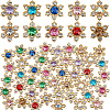 100Pcs 10 Colors Alloy Rhinestone Cabochons FIND-GF0005-91-1