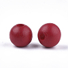 Painted Natural Wood Beads WOOD-S049-05F-2