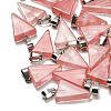 Cherry Quartz Glass Pendants G-B127-04P-11-1