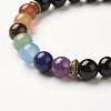 Yoga Chakra Jewelry Stretch Bracelets X-BJEW-G554-02-3