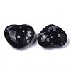 Natural Snowflake Obsidian Heart Love Stone X-G-N0326-56A-2