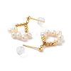 Natural Pearl Stud Earrings for Women EJEW-E303-27G-2