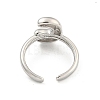 Brass Letter Open Cuff Rings for Women RJEW-G313-01C-P-3