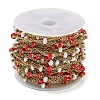 304 Stainless Steel Enamel Link Chains AJEW-Z028-09G-09-3