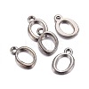 Gunmetal Plated Alloy Letter Pendants PALLOY-P097-03-O-2