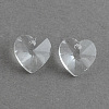 Transparent Glass Heart Pendants EGLA-R082-07-1