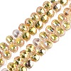 Electroplate Baking Paint Transparent Glass Beads Strands GL-N005-02A-C14-1