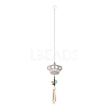 Iron Crown Hanging Crystal Chandelier Pendant HJEW-M002-09P-2