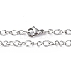 201 Stainless Steel Figaro Chain Necklace for Men Women NJEW-I122-04P-2