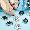 8Pcs 4 Styles Brass Rhinestone Shoe Decorations AJEW-GA0006-98-4