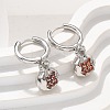 Brass Cubic Zirconia Hoop Earrings EJEW-Q015-02P-C-5