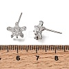 Brass Pave Cubic Zirconia Stud Earring Findings CU-CBAE189-04P-3