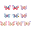 5 Pairs 5 Colors Cloth with Alloy Alligator Hair Clips for Girl PHAR-TA0001-09-6