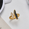 304 Stainless Steel Open Cuff Rings WG95F6F-02-1