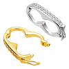 2Pcs 2 Colors Rhodium Plated 925 Sterling Silver Micro Pave Clear Cubic Zirconia Twister Clasps FIND-PH0018-35B-1