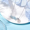 Natural Aquamarine Chip & Constellation Pendant Necklaces NJEW-JN05084-12-2