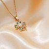 Brass Pave Clear Cubic Zirconia Pendant Necklaces NF0056-3