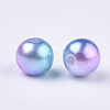 Rainbow ABS Plastic Imitation Pearl Beads OACR-Q174-6mm-02-2
