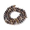 Electroplated Natural Agate Round Beads Strands G-L598-A01-01B-3