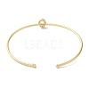 Rack Plating Brass Micro Pave Clear Cubic Zirconia Letter Open Cuff Bangles BJEW-A018-01G-O-3