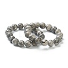 Natural Map Stone Beaded Stretch Bracelets BJEW-A117-E-08-1