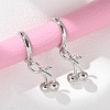 Brass Cherry Hoop Earrings EJEW-M077-19P-03-1