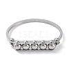 Non-Tarnish Round Beaded 304 Stainless Steel Bangles BJEW-G700-08P-2