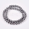 Electroplate Non-magnetic Synthetic Hematite Beads Strands X-G-J169A-8mm-02-2