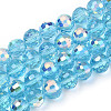 Transparent Electroplate Glass Beads Strands EGLA-N012-001-B12-1