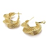 Rack Plating Brass Twist Teardrop Hoop Earrings EJEW-D063-01G-2