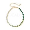 Brass & Dyed Natural Malaysia Jade Rondelle Beaded Bracelets for Women BJEW-JB13323-04-2
