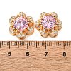 Brass Micro Pave Pink Cubic Zirconia Beads CU-CBAEC99-32G-02-3