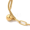Stainless Steel Round Ball Pendant Necklace NJEW-D054-03G-3