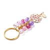 4Pcs Grape/Flower/Heart/Butterfly Alloy Enamel Pendant Keychain KEYC-JKC00412-04-6