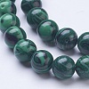 Synthetic Malachite Beads Strands G-D855-02-8mm-3