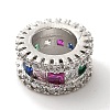 Brass Micro Pave Colorful Cubic Zirconia European Beads KK-C072-15P-2