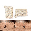 Brass Micro Pave Clear Cubic Zirconia Charms KK-F871-37G-3