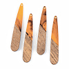 Resin & Walnut Wood Pendants X-RESI-S389-039A-A01-1