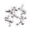 Platinum Plated Alloy Letter Pendants PALLOY-J718-01P-X-2