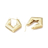 Rack Plating Brass Rhombus Hoop Earrings for Women EJEW-F306-05G-3