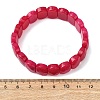 Dyed Natural White Jade Beaded Stretch Bracelets for Unisex G-K303-01K-01-5
