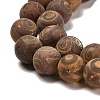 Natural Tibetan 3-Eye dZi Agate Beads Strands G-B079-C01-02-4