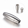 Smooth 304 Stainless Steel Magnetic Clasps with Glue-in Ends X-MC088-2