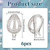 6Pcs Brass Micro Pave Clear Cubic Zirconia Twister Clasp FIND-BC0004-02-2