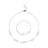 ABS Plastic Imitation Pearl Beaded Stretch Bracelet & Beaded Necklace SJEW-JS01278-1